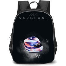 F1 Formula One Logan Sargeant Backpack StudentPack - Helmet Portrait Black Background