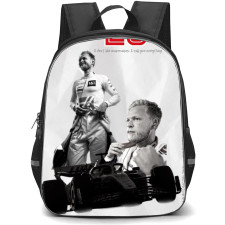 F1 Formula One Kevin Magnussen Backpack StudentPack - Grayscale Poster