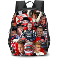 F1 Formula One Kevin Magnussen Backpack StudentPack - Red Smoke Collage Art