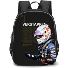 F1 Formula One Max Verstappen Backpack StudentPack - Max Verstappen Position 1 Celebration On Black Background