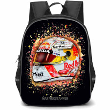 F1 Formula One Max Verstappen Backpack StudentPack - Max Verstappen Helmet On Black Background