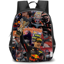 F1 Formula One Max Verstappen Backpack StudentPack - Max Verstappen Holding World Champion Trophy Poster