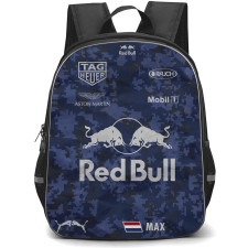 F1 Formula One Max Verstappen Backpack StudentPack - Max Verstappen Red Bull On Blue Background