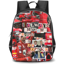 F1 Formula One Michael Schumacher Backpack StudentPack - Michael Schumacher I Always Thought Records Were There Collage
