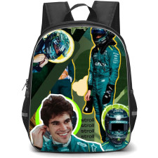 F1 Formula One Lance Stroll Backpack StudentPack -Aesthetic Green Collage