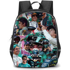 F1 Formula One Lance Stroll Backpack StudentPack -Greem Smoke Collage