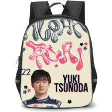 F1 Formula One Yuki Tsunoda Backpack StudentPack - Futuristic Gleam Poster