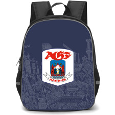 AGF Aarhus Football Club Backpack School Bag StudentPack - Logo Illustration In Blue Background