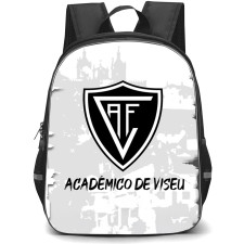 Academico De Viseu FC Backpack School Bag StudentPack - Academico De Viseu FC Logo On Silhouette City Background