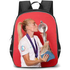 Alex Greenwood Backpack StudentPack - Alex Greenwood England Women's National Football Kissing Trophy On Red Background