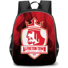 National League North Alfreton Town Backpack School Bag StudentPack - Large Logo In Red And Black Flame Background
