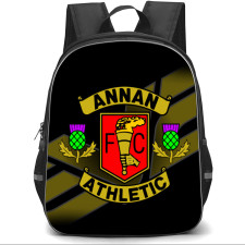 Annan Athletic Backpack School Bag StudentPack - Logo In Yellow And Black Stripe Background Football Club