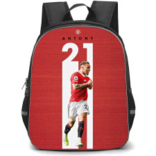 Antony Backpack StudentPack - Antony 21 Manchester United Goal Celebration On Red Background