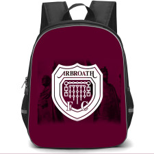 Arbroath Backpack School Bag StudentPack - Logo Purple Statue Background Football Club