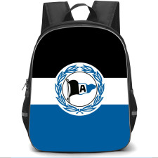 Arminia Bielefeld Backpack School Bag StudentPack - Logo In Black White And Blue Stripe Background Football Club