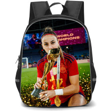 Spain Women National Team World Cup Athenea del Castillo Backpack StudentPack - Athenea del Castillo Kissing Trophy