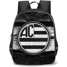 Athletic Club MG Backpack School Bag StudentPack - Athletic Club MG Logo with Black and White Wood Texture Effect