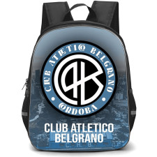 Club Atletico Belgrano Backpack School Bag StudentPack - Club Atletico Belgrano Stadium with Logo Fade Background Blue Effect