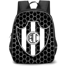 Club Atletico Central Cordoba Backpack School Bag StudentPack - Club Atletico Central Cordoba Hexagon Pattern with Logo Black Effect