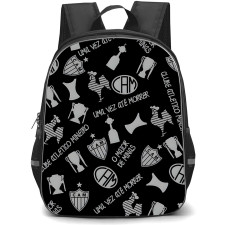 Clube Atletico Mineiro Backpack School Bag StudentPack - Clube Atletico Mineiro Logo with Trophy Pattern Theme