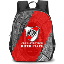 Club Atletico River Plate Backpack School Bag StudentPack - Club Atletico River Plate Black and White Stadium with Logo Diagonal Stripe
