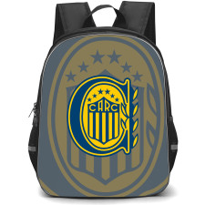 Club Atletico Rosario Central Backpack School Bag StudentPack - Club Atletico Rosario Central Logo with Vertical Blue and Yellow Stripes