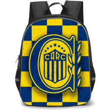 Club Atletico Rosario Central Backpack School Bag StudentPack - Club Atletico Rosario Central Logo with Yellow Blue Checker