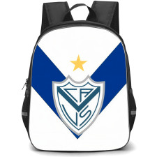 Club Atletico Velez Sarsfield Backpack School Bag StudentPack - Club Atletico Velez Sarsfield with Logo Blue V-Stripe Background