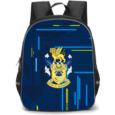Aveley Football Club Backpack School Bag StudentPack - Aveley Football Club Logo with Geometric Line Blue Effect