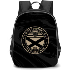 Ayr Backpack School Bag StudentPack - Logo In Black And Gray Liquid Background Football Club