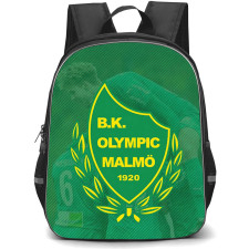 BK Olympic Backpack School Bag StudentPack - BK Olympic Logo On Green Background Football Club