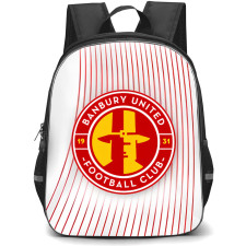 Banbury United Backpack School Bag StudentPack - Logo Red And White Stripe Background Football Club