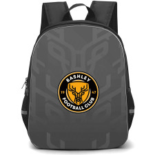 Bashley Football Club Backpack School Bag StudentPack - Bashley Football Club Logo with Chevron Stripe Black Effect