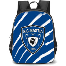 SC Bastia Backpack School Bag StudentPack - Logo Blue And White Scratch Background Football Club