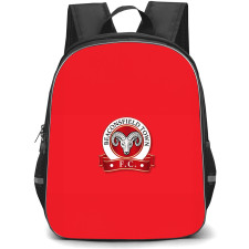 Beaconsfield Town Football Club Backpack School Bag StudentPack - Beaconsfield Town Football Club with Logo Red Background