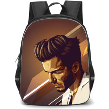 David Beckham Backpack StudentPack - David Beckham Side Portrait Illustration Art