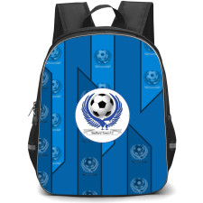 National League North Bedford Town Backpack School Bag StudentPack - Large Logo In Blue Pattern Background