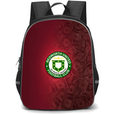 Bedworth United Football Club Backpack School Bag StudentPack - Bedworth United Football Club with Logo Currency Background Red Effect