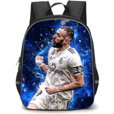 Karim Benzema Backpack StudentPack - Karim Benzema Real Madrid CF Goal Celebration On Blue Graphic