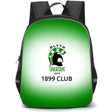 Blyth Spartans Association Football Club Backpack School Bag StudentPack - Blyth Spartans Association Football Club with Logo Light Fade Green Effect