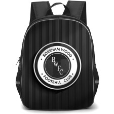 National League Boreham Wood Backpack School Bag StudentPack - Large Logo In Gray Stripe Background