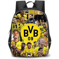 Borussia Dortmund Backpack School Bag StudentPack - Borussia Dortmund Logo On Players Collage Background