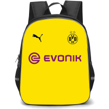 Borussia Dortmund Backpack School Bag StudentPack - Borussia Dortmund Official Crest BVB 09 And Evonic Logo On Yellow Background