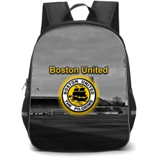 National League Boston United Backpack School Bag StudentPack - Large Logo Glowing In Black And White Background