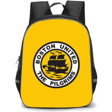 National League Boston United Backpack School Bag StudentPack - Large Logo In Yellow Background