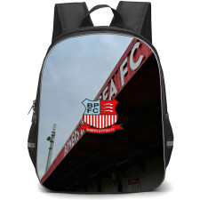 Bowers & Pitsea Football Club Backpack School Bag StudentPack - Bowers & Pitsea Football Club Stadium Logo with Field Background