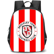 National League Brackley Town Backpack School Bag StudentPack - Large Logo In Red And White Background