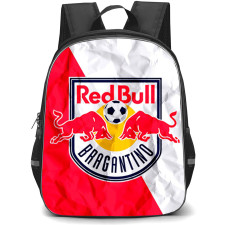 Red Bull Bragantino Backpack School Bag StudentPack - Red Bull Bragantino Logo with Diagonal Stripe Paper Texture Effect