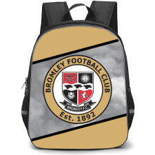 EFL League Two Bromley Backpack School Bag StudentPack - Large Logo In Gray And Brown Stripe Background