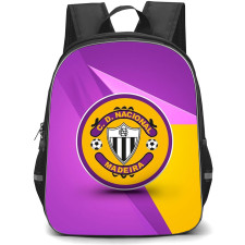 CD Nacional Backpack School Bag StudentPack - CD Nacional Logo On Purple Orange Graphic Art Background